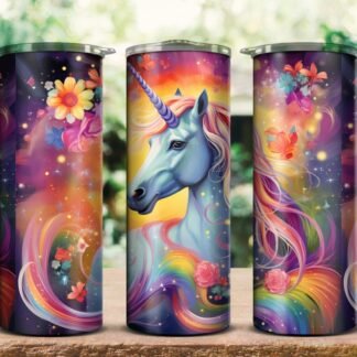 Unicorn Rainbow 20oz Tumbler Wrap Digital Download