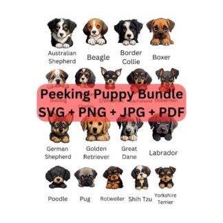 Peeking Dog SVG Bundle - Peeking Dogs SVG File Download