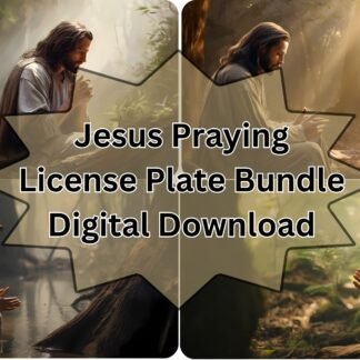 Jesus Praying License Plate PNG Bundle